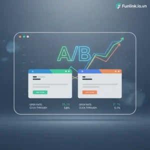 Hướng dẫn cách A/B testing trong email marketing hiệu quả với biểu đồ và giao diện phân tích.