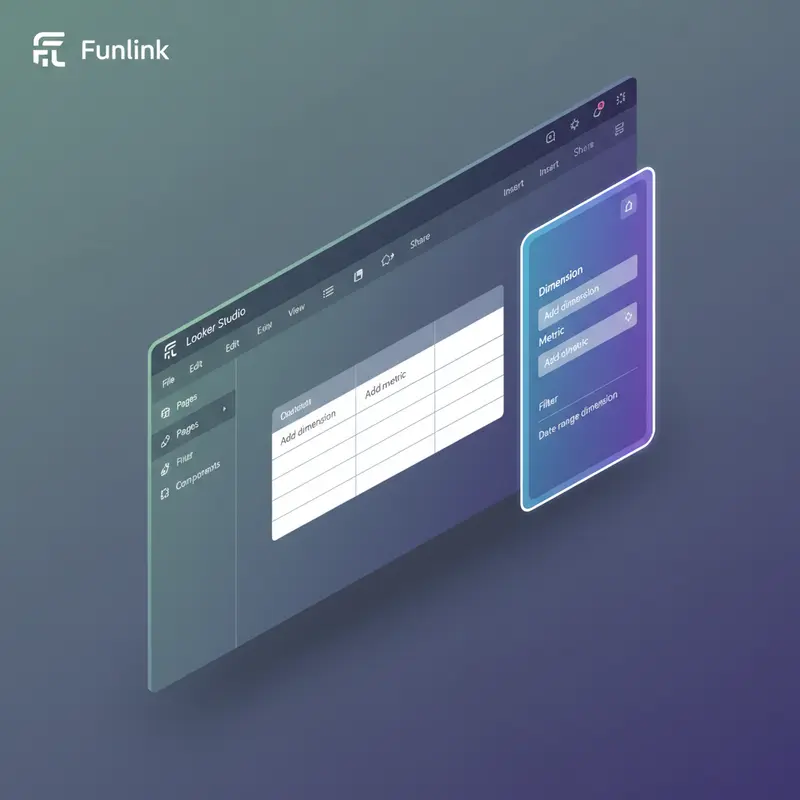 Thêm biểu đồ Bảng vào dashboard Looker Studio để bắt đầu tạo báo cáo UTM.