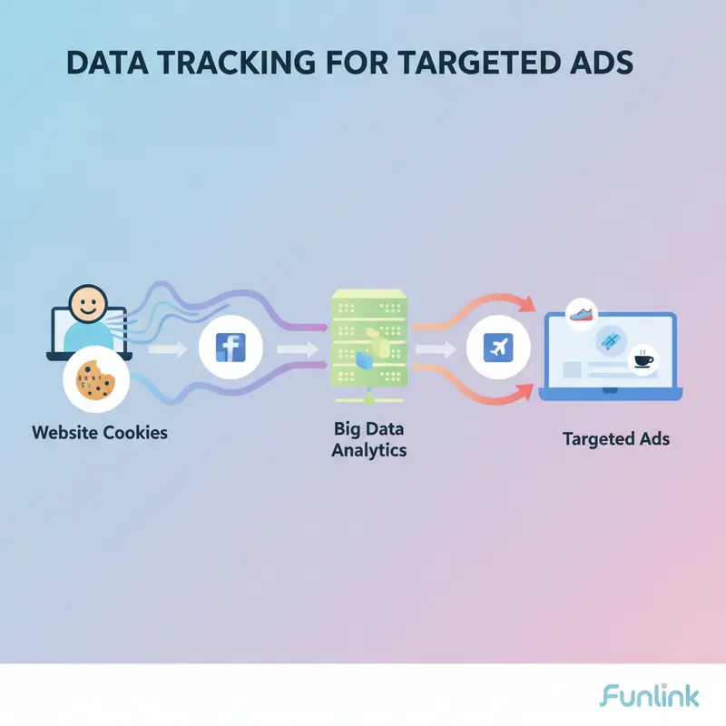 Sơ đồ infographic về cách big data đang theo dõi bạn như thế nào qua cookie và pixel.