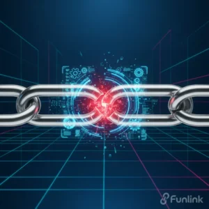 Minh họa sửa lỗi branded link bị lỗi với hình ảnh chuỗi mắt xích bị đứt đang được sửa chữa.