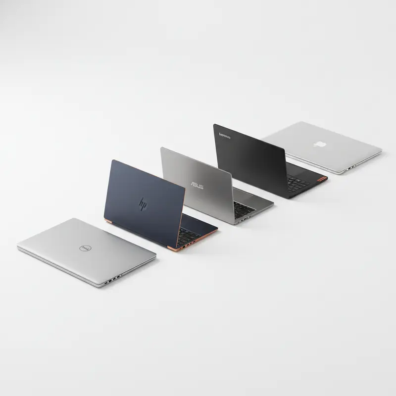 Nhiều mẫu laptop từ các thương hiệu nổi tiếng được trưng bày