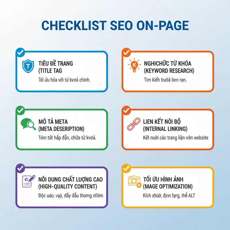 Checklist các yếu tố quan trọng trong SEO On-Page