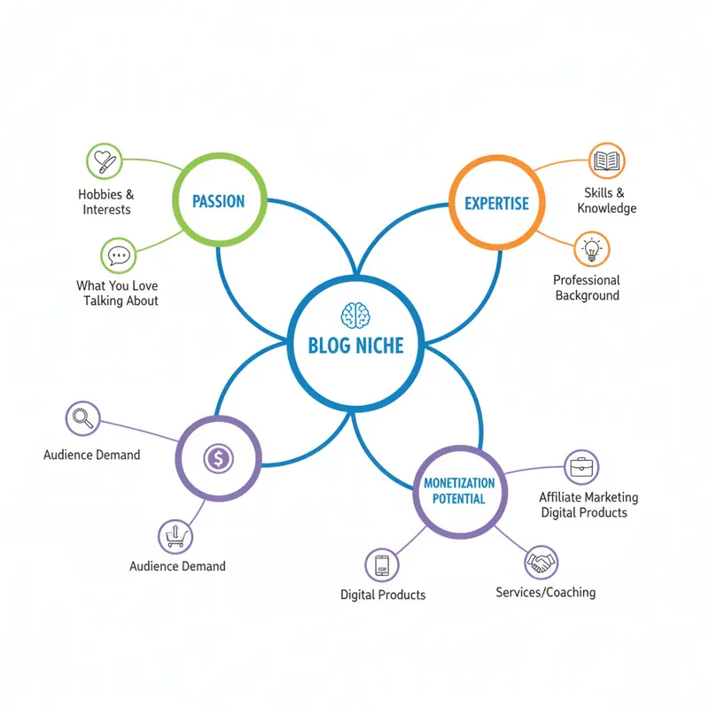 Sơ đồ tư duy giúp lựa chọn niche phù hợp cho blog