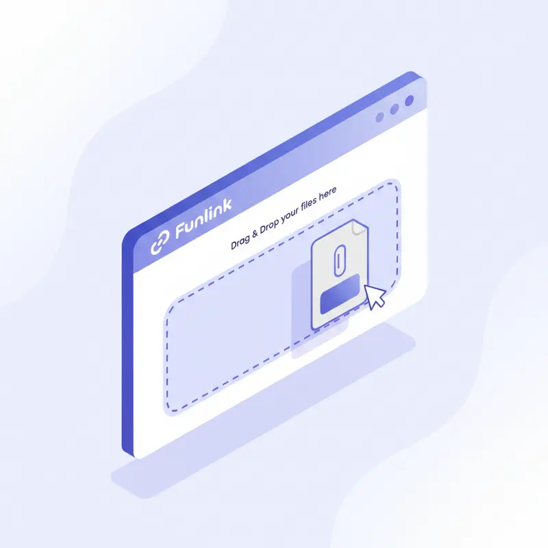 Giao diện kéo thả đơn giản của web gửi file dung lượng lớn tạm thời.