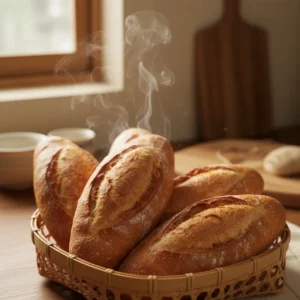 Những ổ bánh mì Việt Nam vàng giòn, nóng hổi mới ra lò