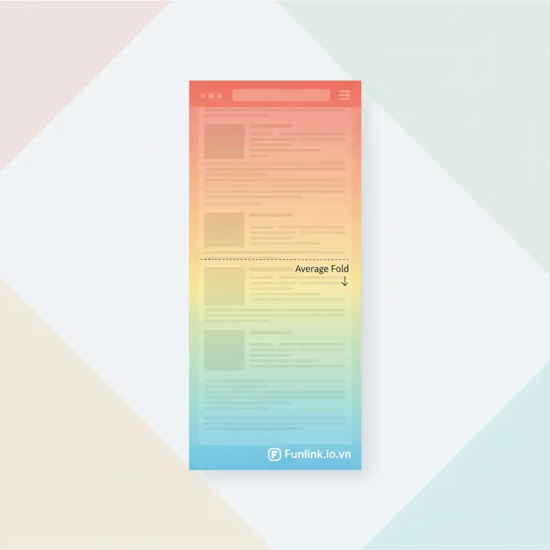 Cách phân tích heatmap Scroll Map để xác định điểm gãy (false bottom) và vị trí vàng đặt CTA.