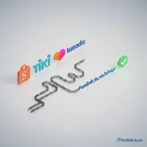 Cách rút gọn link Shopee Tiki Lazada - minh họa các icon của sàn TMĐT và một link được rút gọn.