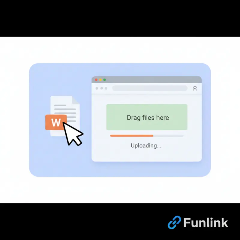 Minh họa cách upload file lên google drive bằng thao tác kéo thả file từ desktop vào trình duyệt.