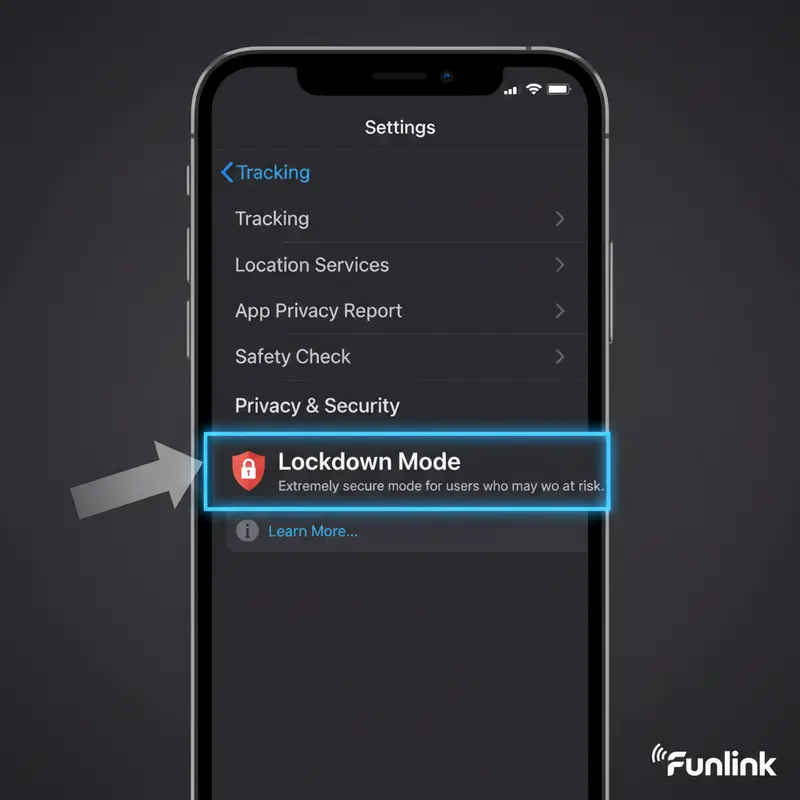 Kích hoạt Lockdown Mode trong phần cài đặt bảo mật iPhone để chống lại các cuộc tấn công có chủ đích.