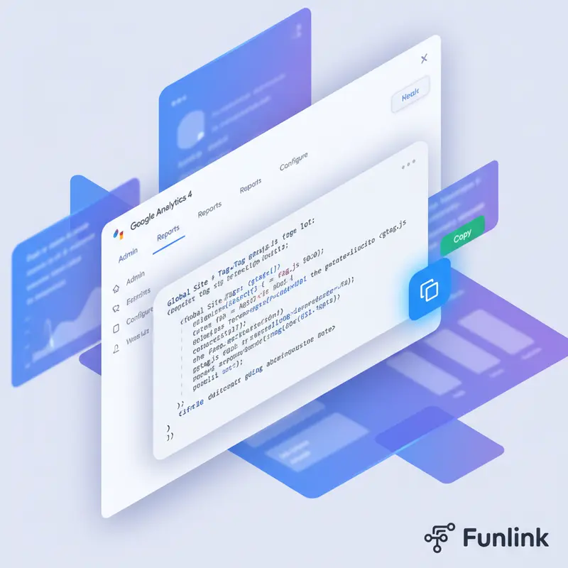 Vị trí mã Global Site Tag (gtag.js) trong GA4 để sao chép khi cài đặt google analytics 4 cho wordpress.
