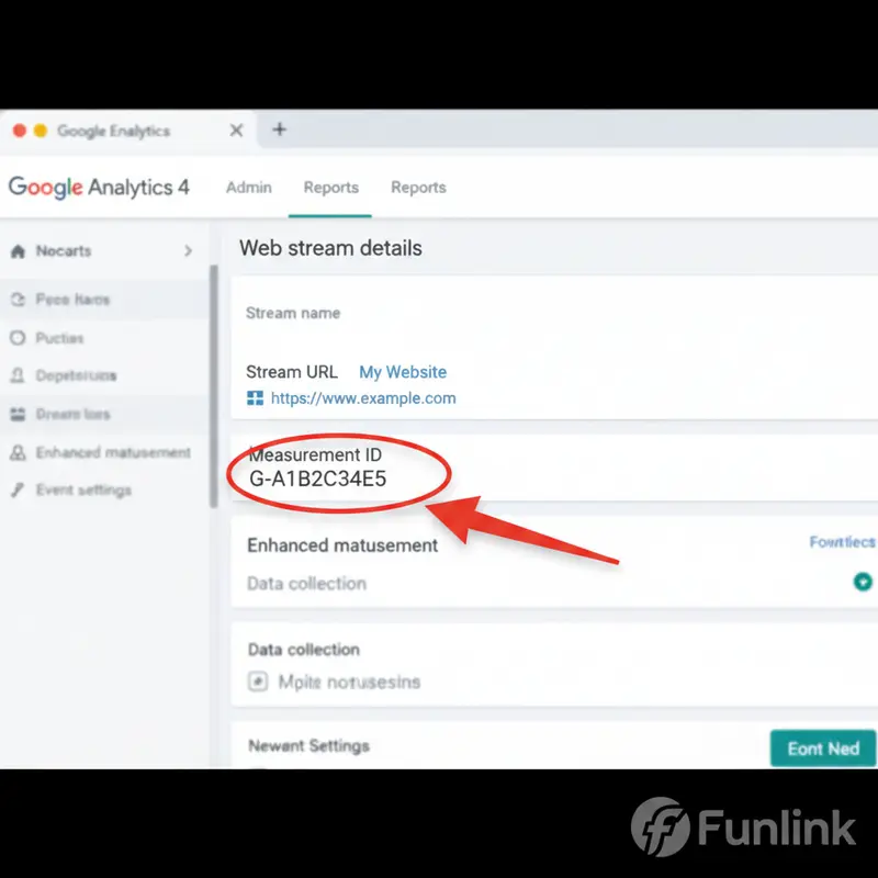 Vị trí Measurement ID trong luồng dữ liệu để cài đặt Google Analytics 4.