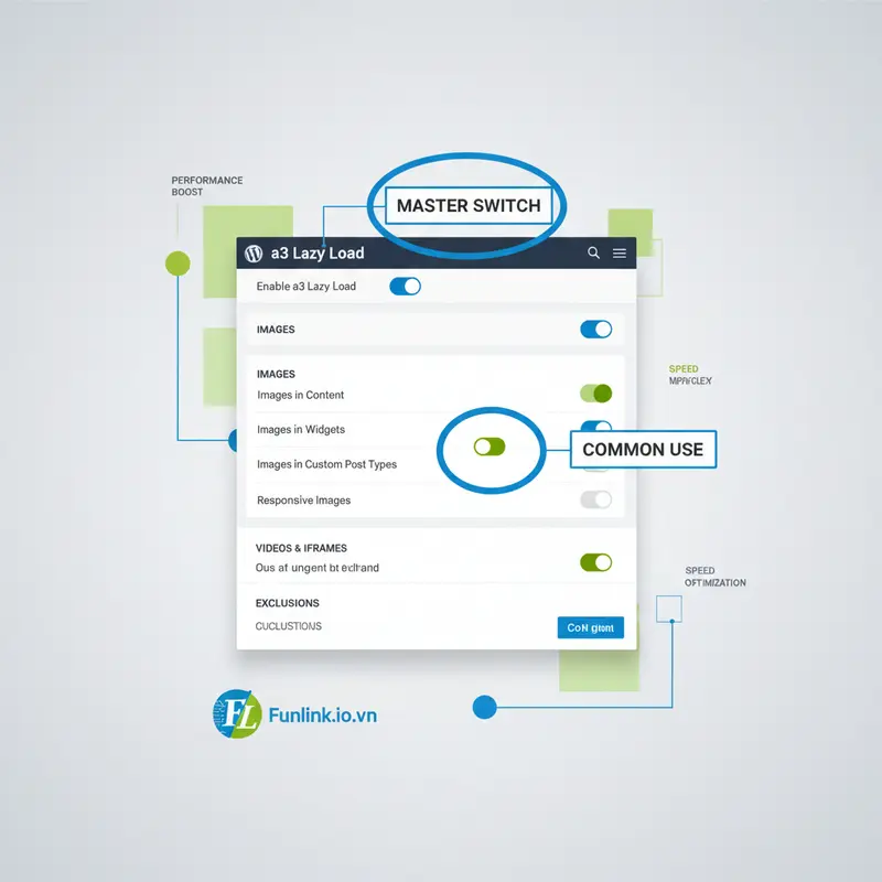 Cấu hình các tùy chọn cơ bản để cài đặt lazy load cho hình ảnh wordpress