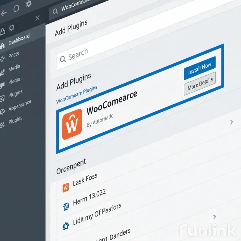 Tìm kiếm plugin để cài đặt WooCommerce trong dashboard WordPress