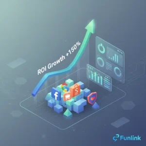 Case study digital marketing: biểu đồ thể hiện sự tăng trưởng ROI 150% sau khi áp dụng UTM tracking để đo lường quảng cáo ngoại sàn.