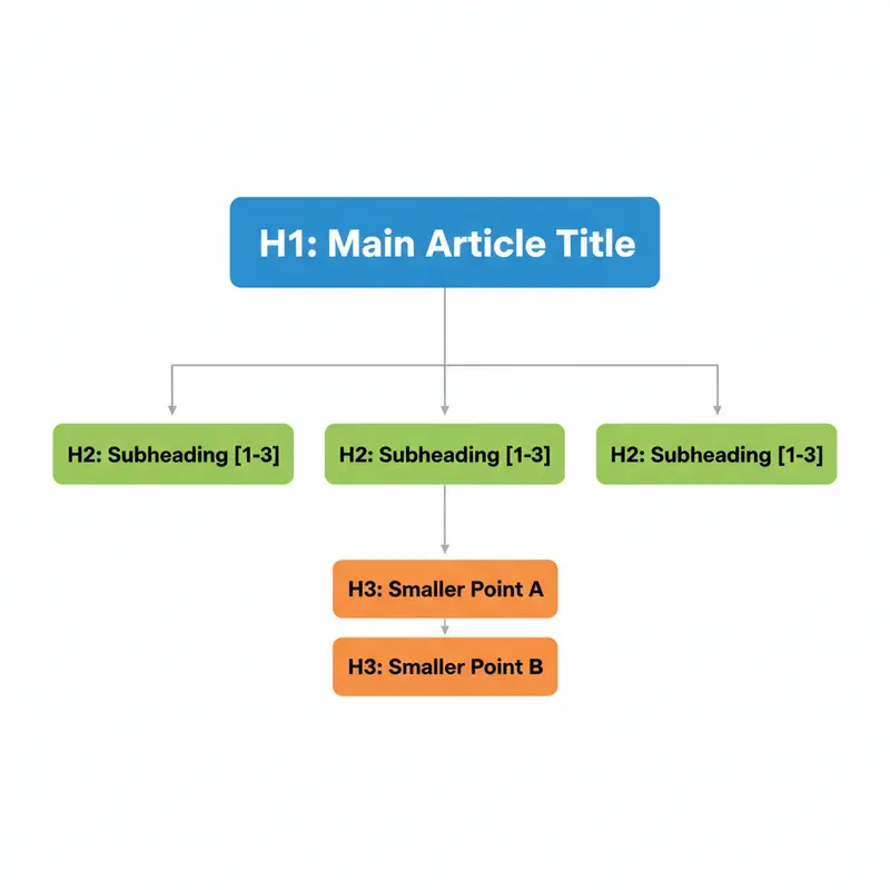 Ví dụ về cấu trúc bài viết chuẩn SEO với các thẻ H1, H2, H3