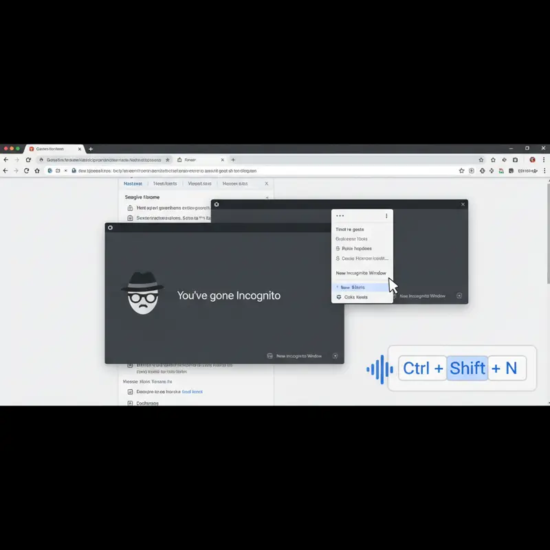 Ảnh GIF hướng dẫn các bước mở chế độ ẩn danh trên trình duyệt Google Chrome bằng cả menu và phím tắt Ctrl+Shift+N.