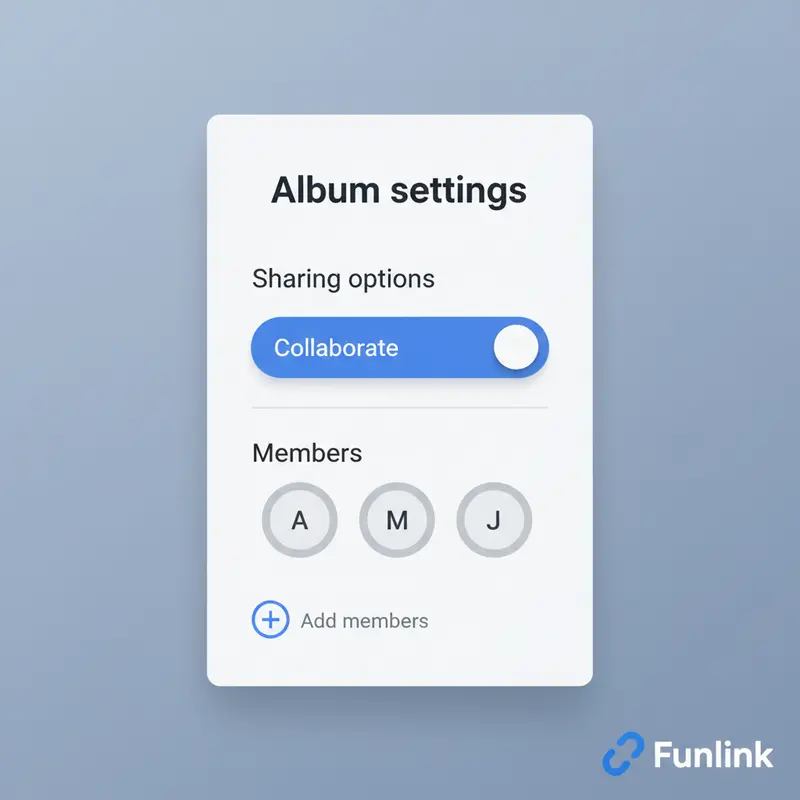 Kích hoạt tính năng cộng tác để tạo album chung trên Google Photos.