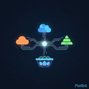 Chiến lược Multi-cloud: hình ảnh nhiều đám mây kết nối với nhau, tượng trưng cho việc không bỏ trứng vào một giỏ.