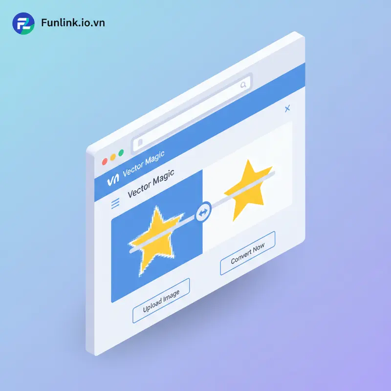 Công cụ Vector Magic online giúp chuyển ảnh PNG sang Vector với chất lượng cao.