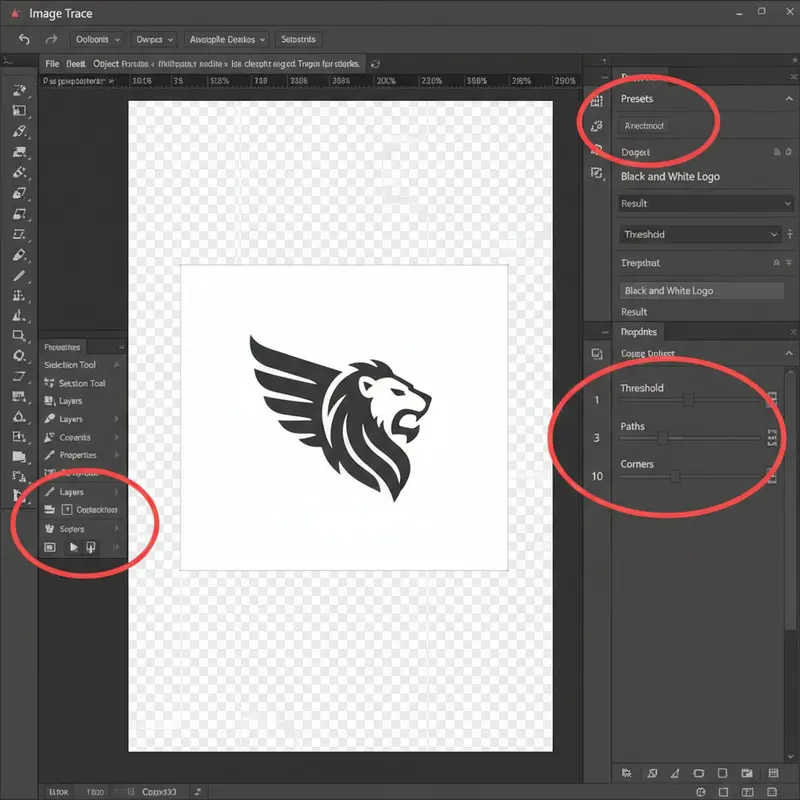 Sử dụng công cụ Image Trace trong Illustrator để chuyển ảnh PNG sang Vector.
