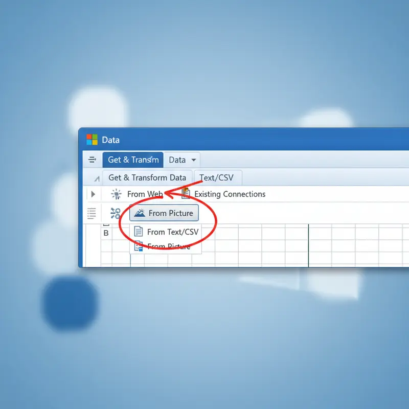 Giao diện Excel với tính năng chuyển file ảnh sang Excel được khoanh đỏ.