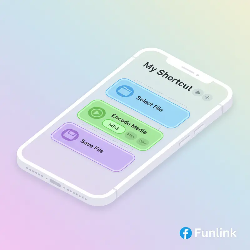 Tạo phím tắt trên iPhone để tự động chuyển file ghi âm m4a sang mp3.