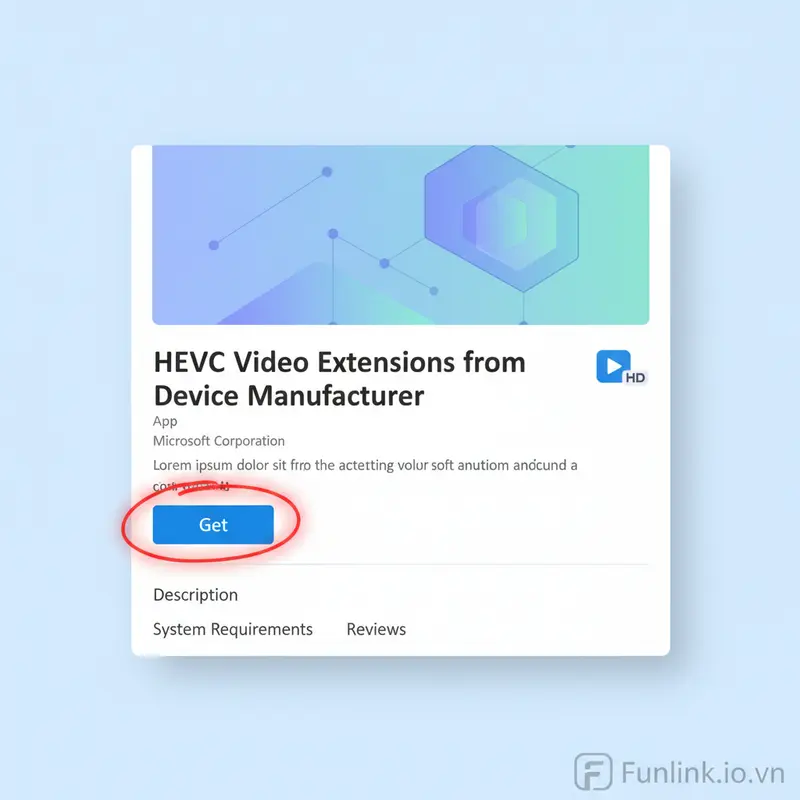 Cài đặt HEVC Video Extensions để mở file HEIC trên máy tính Windows.