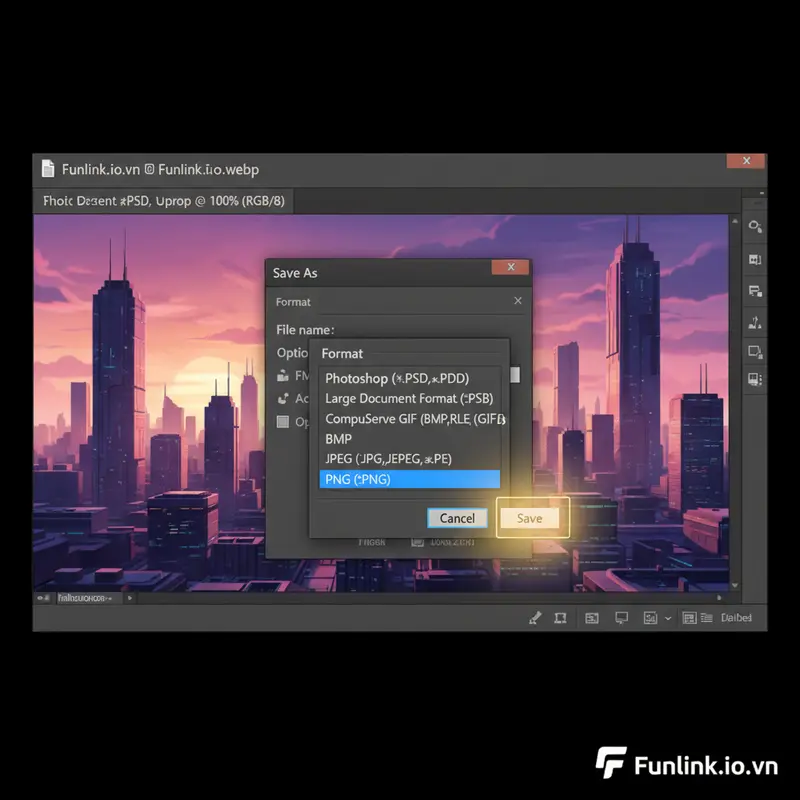 Cách chuyển file WebP sang PNG chuyên nghiệp bằng Adobe Photoshop