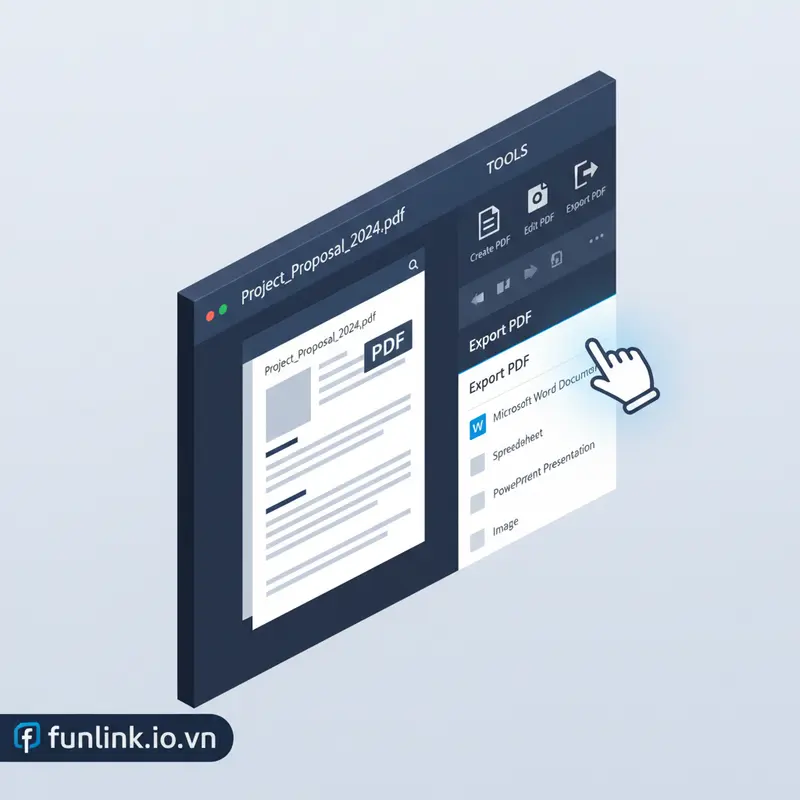 Chuyển PDF sang Word không lỗi font bằng tính năng Export PDF của Adobe Acrobat Pro.