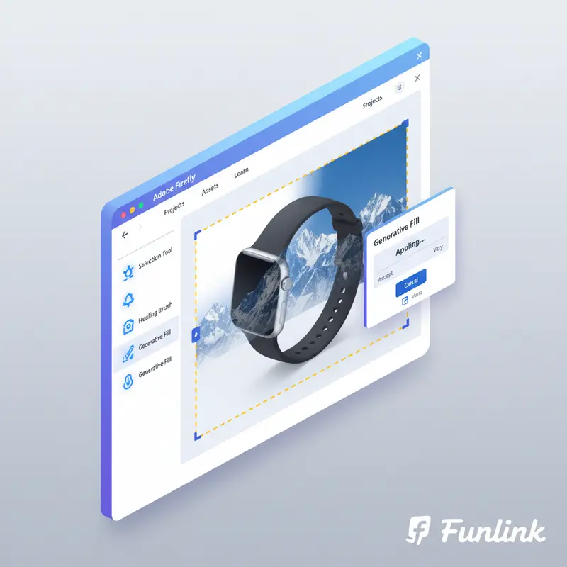 Công cụ AI tạo ảnh miễn phí Adobe Firefly với tính năng Generative Fill chỉnh sửa ảnh quảng cáo.