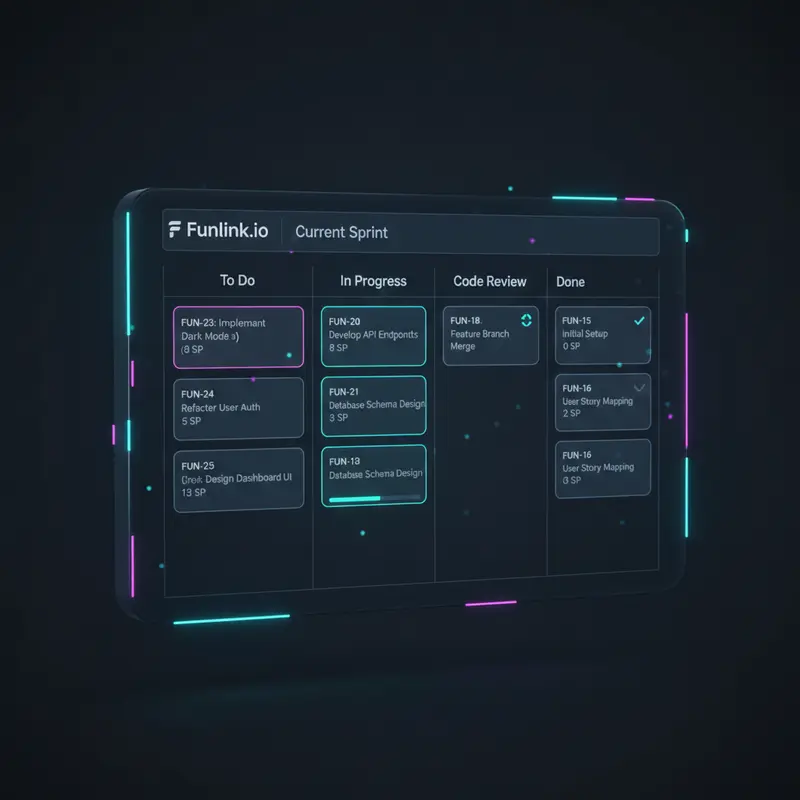 Bảng Scrum trong công cụ quản lý dự án Jira với các issue cho một sprint.