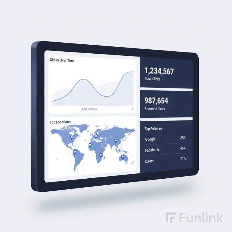 Giao diện bảng điều khiển của công cụ rút gọn link miễn phí Bitly hiển thị biểu đồ phân tích lượt click.