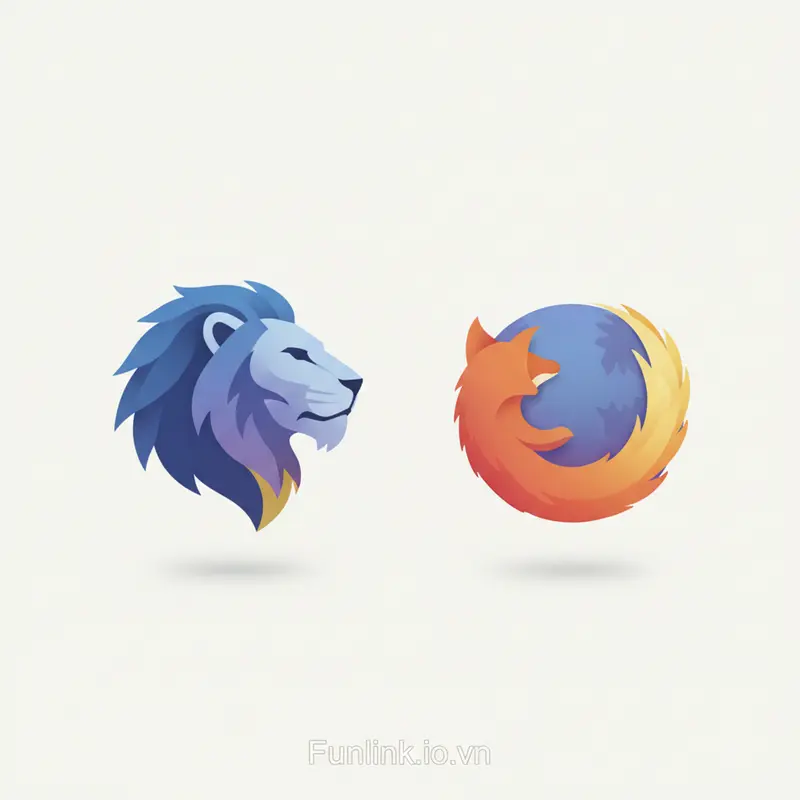 Các công cụ thay thế Google Chrome - logo của trình duyệt Brave và Mozilla Firefox.