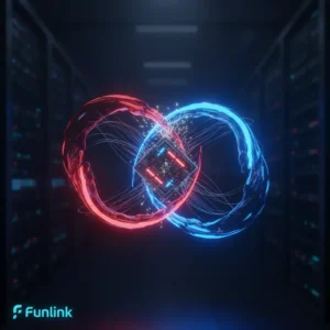 Hình ảnh đại diện cho cuộc đua lượng tử toàn cầu, với biểu tượng cờ Mỹ và Trung Quốc trên nền công nghệ tương lai.