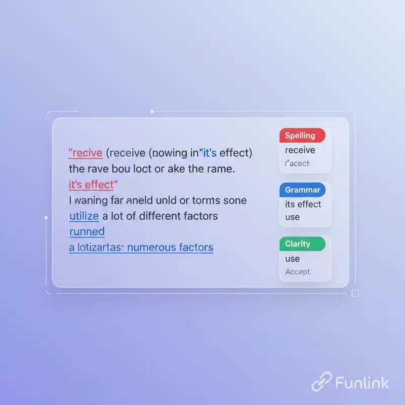 Đánh giá Grammarly - Giao diện tổng quan với các gợi ý sửa lỗi ngữ pháp và chính tả được làm nổi bật.