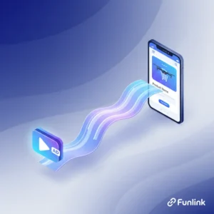 Deep linking là gì - Sơ đồ minh họa cách liên kết sâu dẫn người dùng từ quảng cáo đến đúng màn hình trong app.