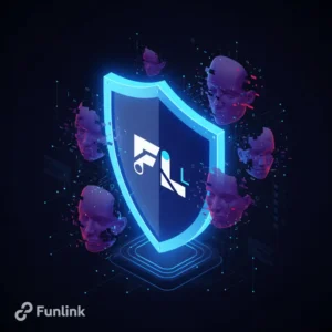 Deepfake và rủi ro thương hiệu - Hình ảnh một tấm chắn kỹ thuật số bảo vệ logo thương hiệu khỏi các mối đe dọa.