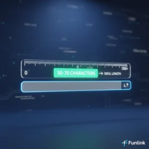 Độ dài URL lý tưởng cho SEO được minh họa bằng thước đo trên thanh địa chỉ trình duyệt.