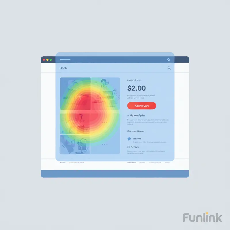 Đo lường click trên website bằng heatmap, làm nổi bật nút Thêm vào giỏ hàng màu cam.