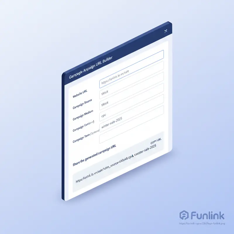 Ví dụ tạo link UTM để đo lường hiệu quả TikTok Ads bằng Google URL Builder