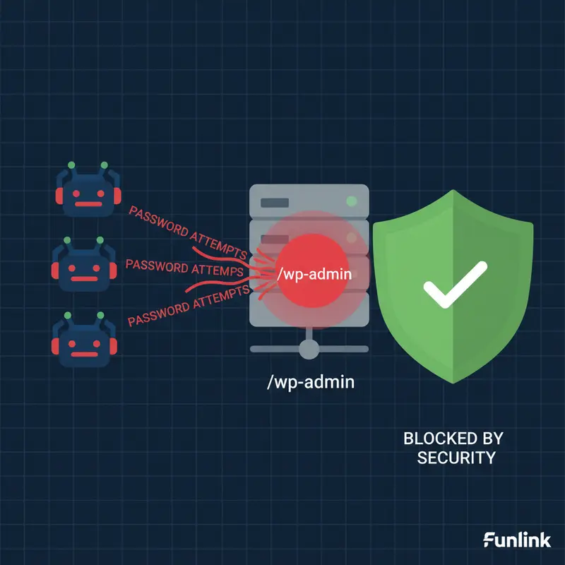 Sơ đồ tấn công Brute Force vào trang đăng nhập wordpress mặc định.
