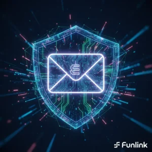 Email mã hóa end-to-end - một lá thư được bảo vệ bởi chiếc khiên kỹ thuật số.