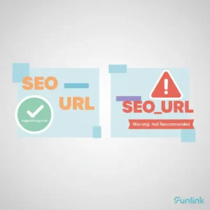 So sánh gạch ngang hay gạch dưới trong url, với dấu gạch ngang được Google đánh dấu tích xanh SEO.