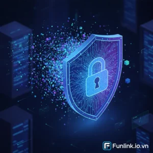 GDPR là gì - hình ảnh minh họa một chiếc khóa kỹ thuật số bảo vệ dữ liệu người dùng