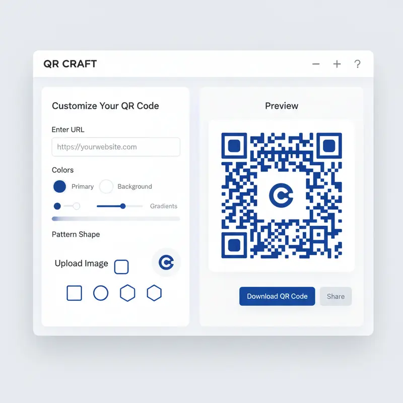 Giao diện của một công cụ tạo mã QR trực tuyến