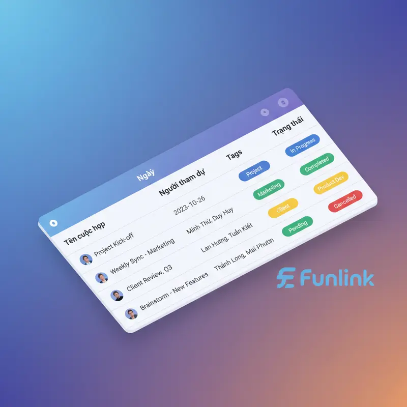 Template hệ thống ghi chú Notion để quản lý cuộc họp hiệu quả.