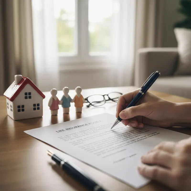 Một người đang ký kết hợp đồng bảo hiểm nhân thọ