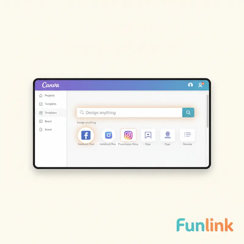 Giao diện Canva với các mẫu thiết kế có sẵn, minh họa cho hướng dẫn sử dụng canva.