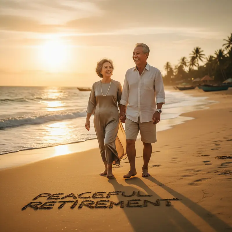 Cặp vợ chồng lớn tuổi an nhàn nghỉ hưu nhờ bảo hiểm nhân thọ