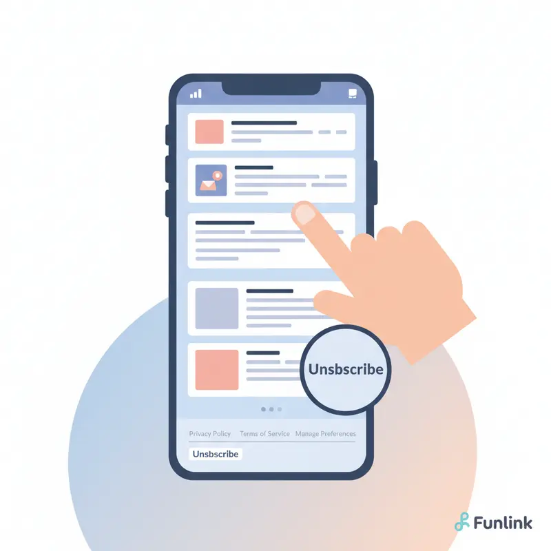 Tìm link Hủy đăng ký email quảng cáo thường bị ẩn ở cuối thư.
